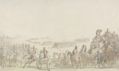 Überprüfung der Light Horse Volunteers auf Wimbledon Common, 1798